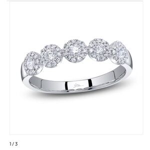 5 pave Silver Diamond Ring